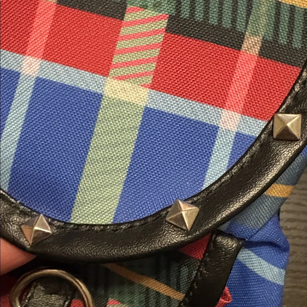 Colorful Plaid Pet Backpack poop bag dispenser